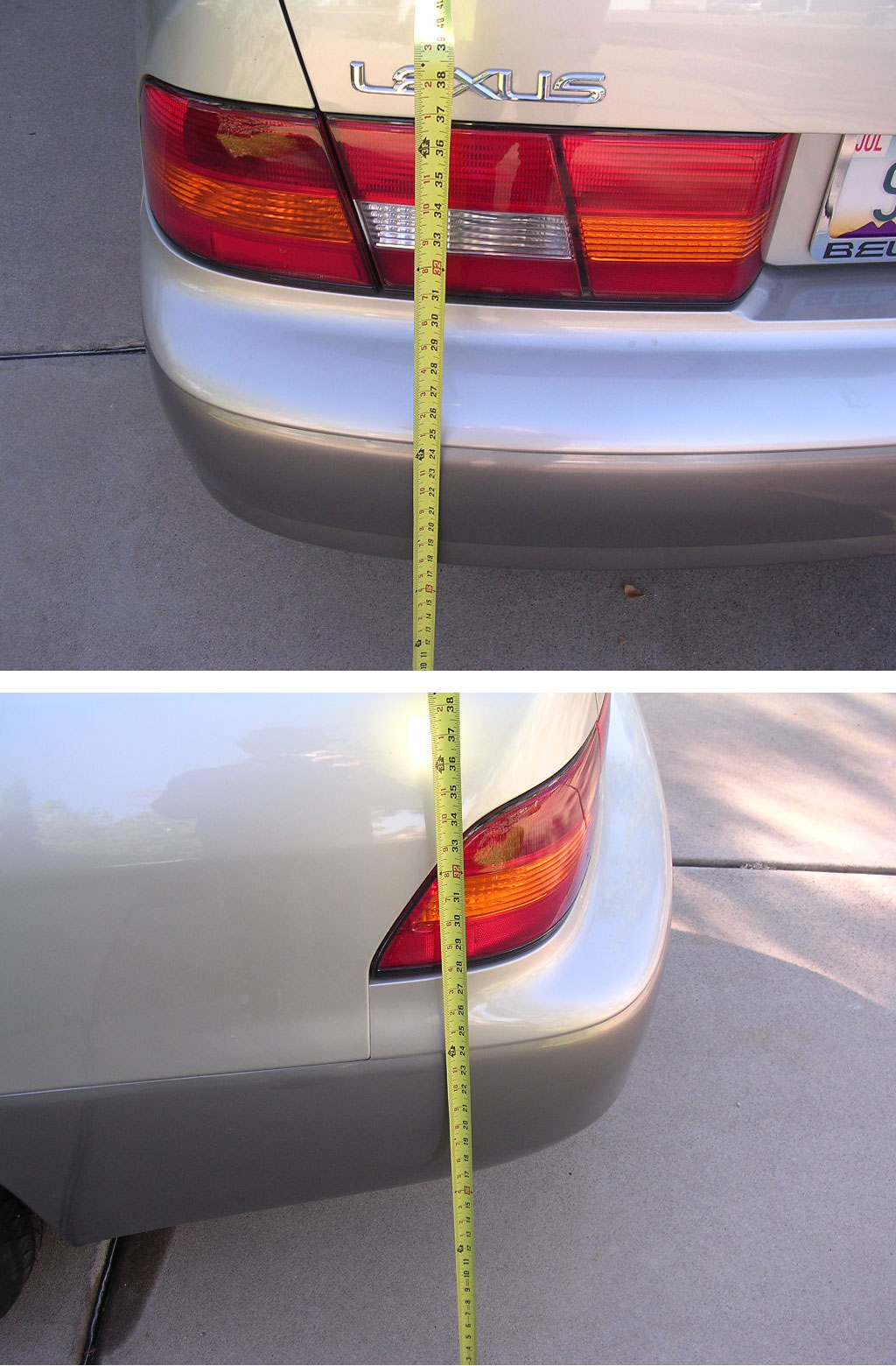 Example of deficient bumper photography and measurement for low velocity impact analysis