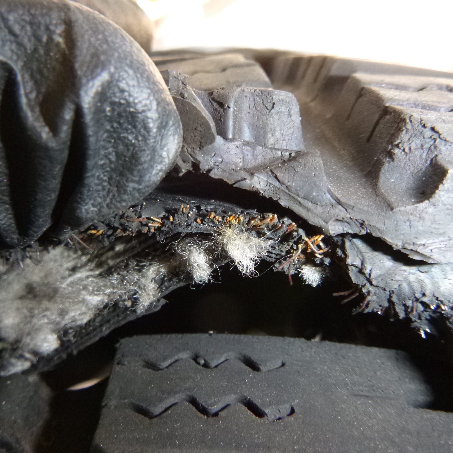Inspecting failed automobile tire